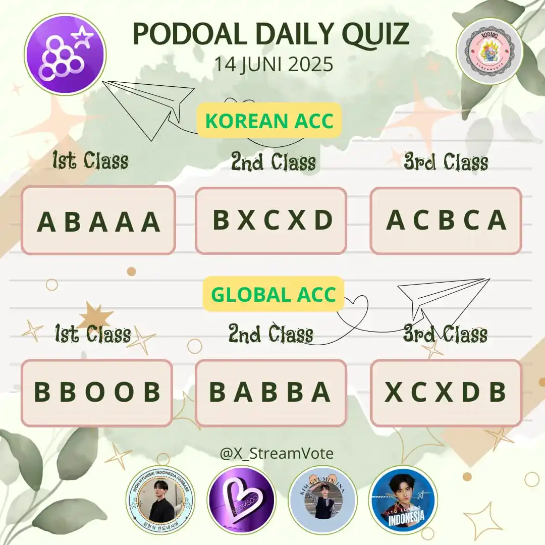 Image from EVERYDAY with WON HYUNSIK 🐹: 📝PODOAL DAILY QUIZ Jawab Quiz harian untuk mendapatkan Jelly Let's ...