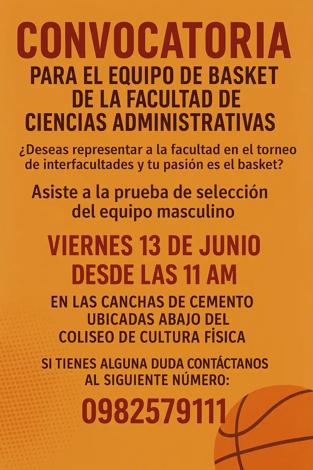 Image from Estudiantes FCA - UCE: *QUERIDA FCA* 🙌 ¿Te gustaría ser parte de la selección de básquet de ...