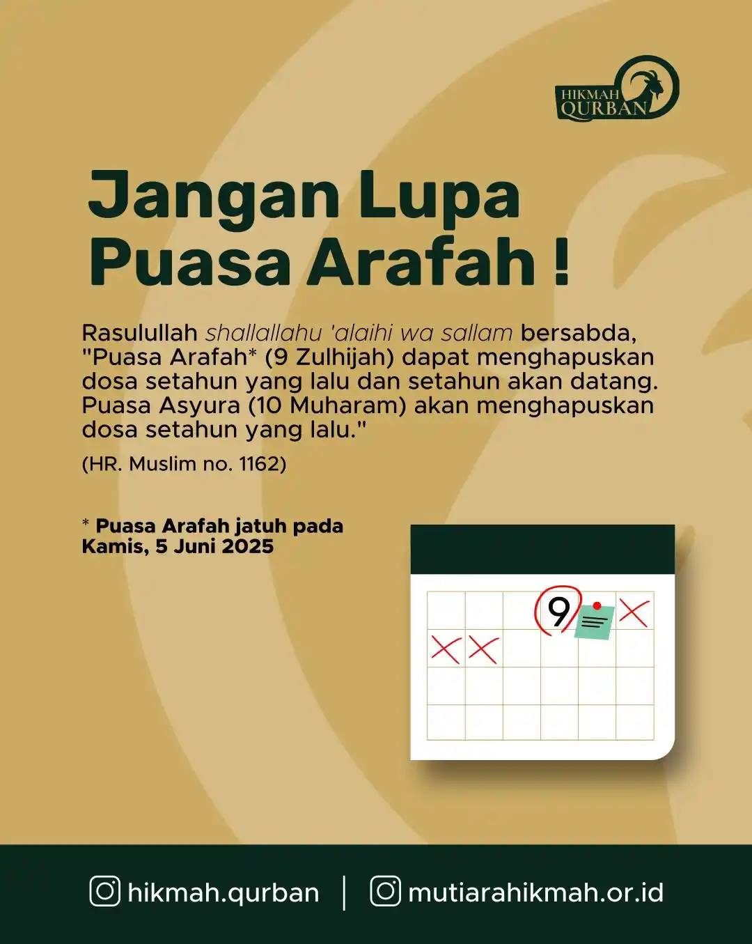 Image from emha. | MUTIARA HIKMAH OFFICIAL: ✨ REMINDER Besok, Kamis 5 Juni 2025 ☑️ 9 Dzulhijjah 1446 H ☑️ Waktunya...