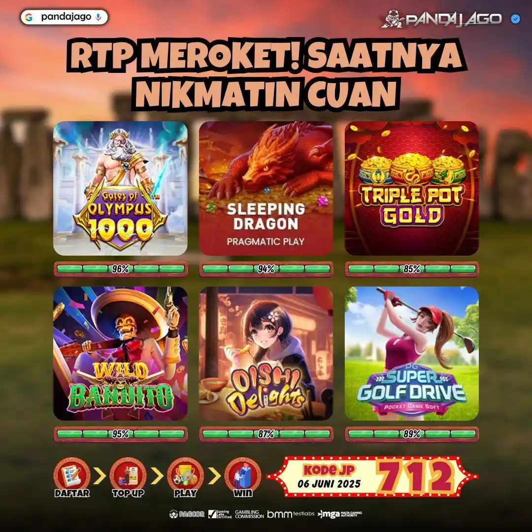 Image from Pandajago Official: ๐ RTP MEROKET! SAATNYA NIKAMATIN CUAN ๐ ๐ JUM'AT, 06 JUNI 2025 โค๏ธโ...
