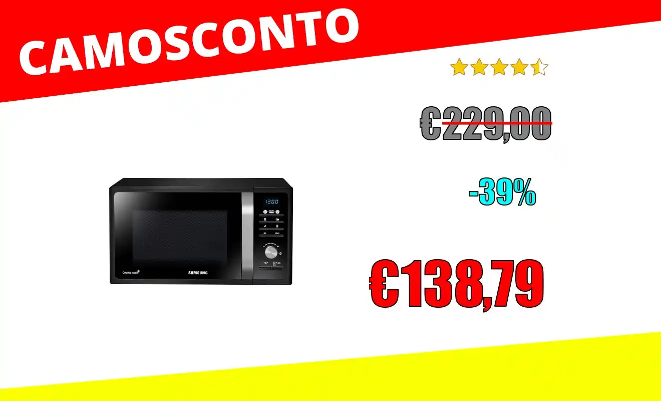 Image from OfferteSconto: *Samsung MG23F301TCK/ET Forno a Microonde Grill a libera installazione...