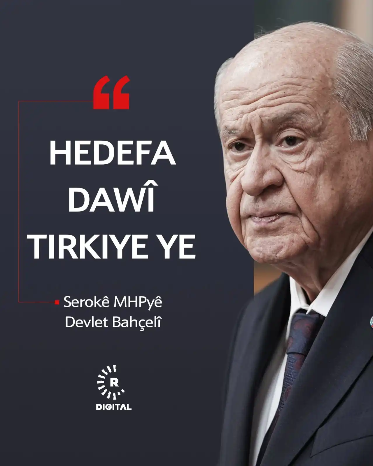 Image from Rudaw Kurmanci: Serokê Giştî MHPyê Devlet Bahçelî li ser êrişên Îsraîlê got: Hedefa da...