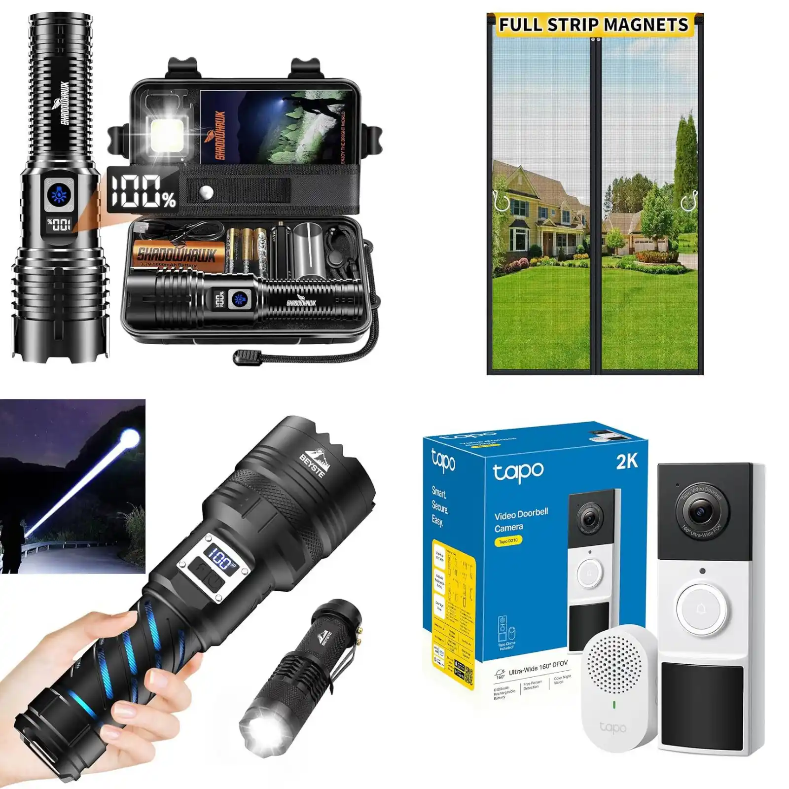 Image from OfferteSconto: *Shadowhawk Torcia LED Ricaricabile USB, 500000 Lumens Torcia LED Pote...