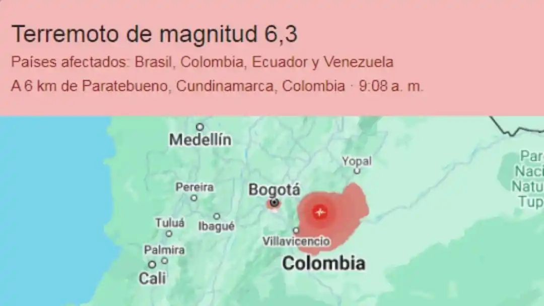 Image from CNT NOTICIAS: *Sismo de 6.5 grados sacude centro de Colombia y se siente en Venezuel...