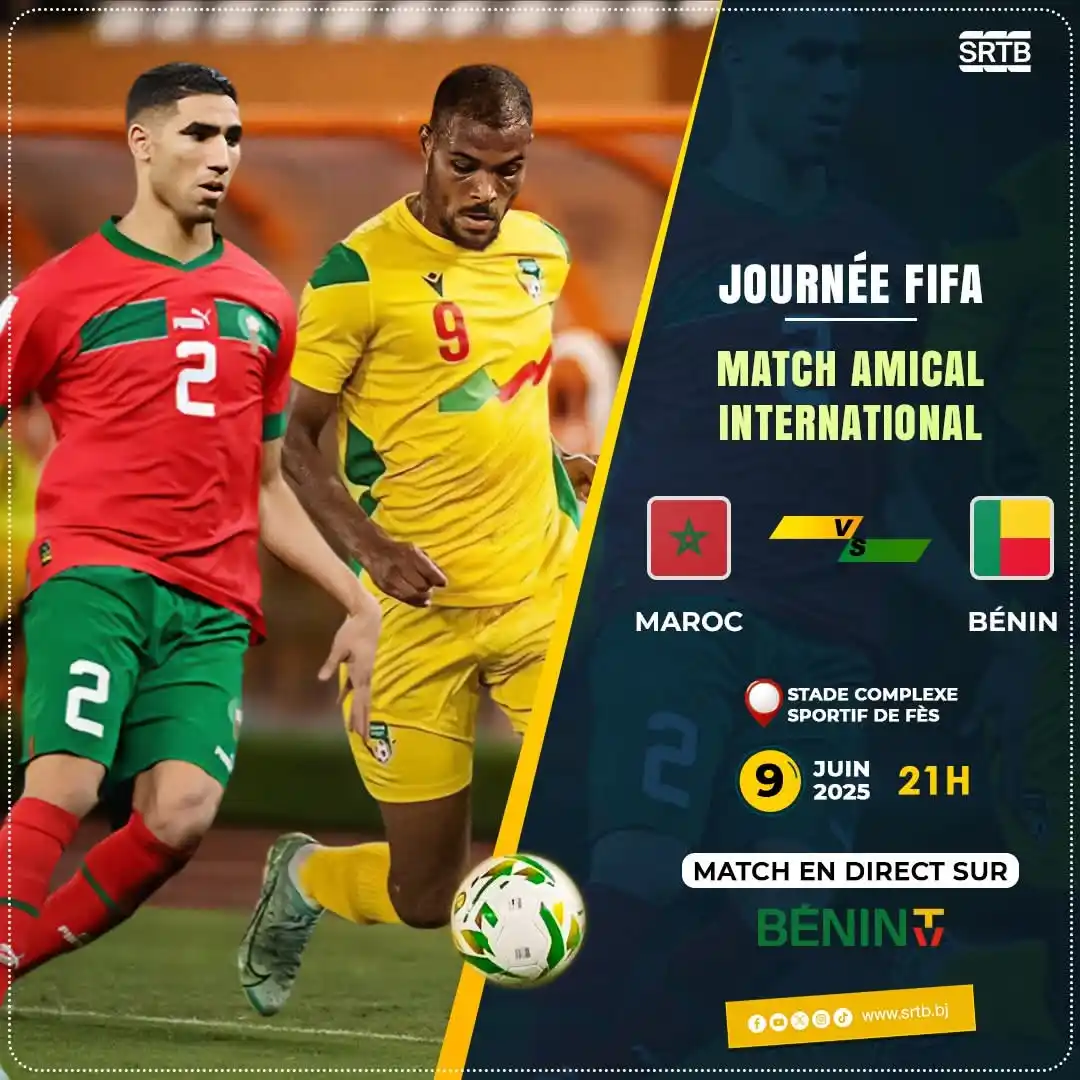 Image from Bénin Intelligent •Médias: Suivez en direct le match Bénin - Maroc sur👇🏿 https://srtb.bj/direct...
