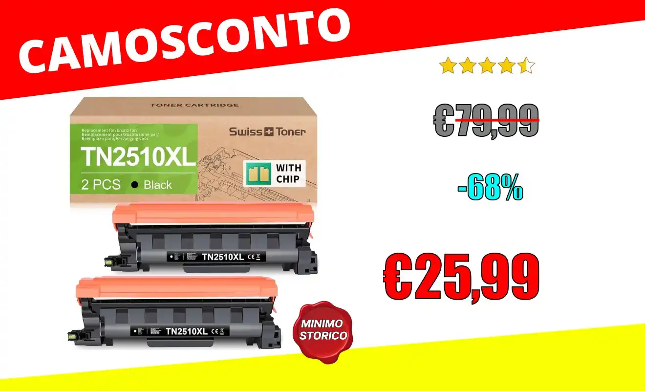 Image from OfferteSconto: *swiss toner TN2510XL Toner compatibile per Brother TN2510XL TN-2510XL...