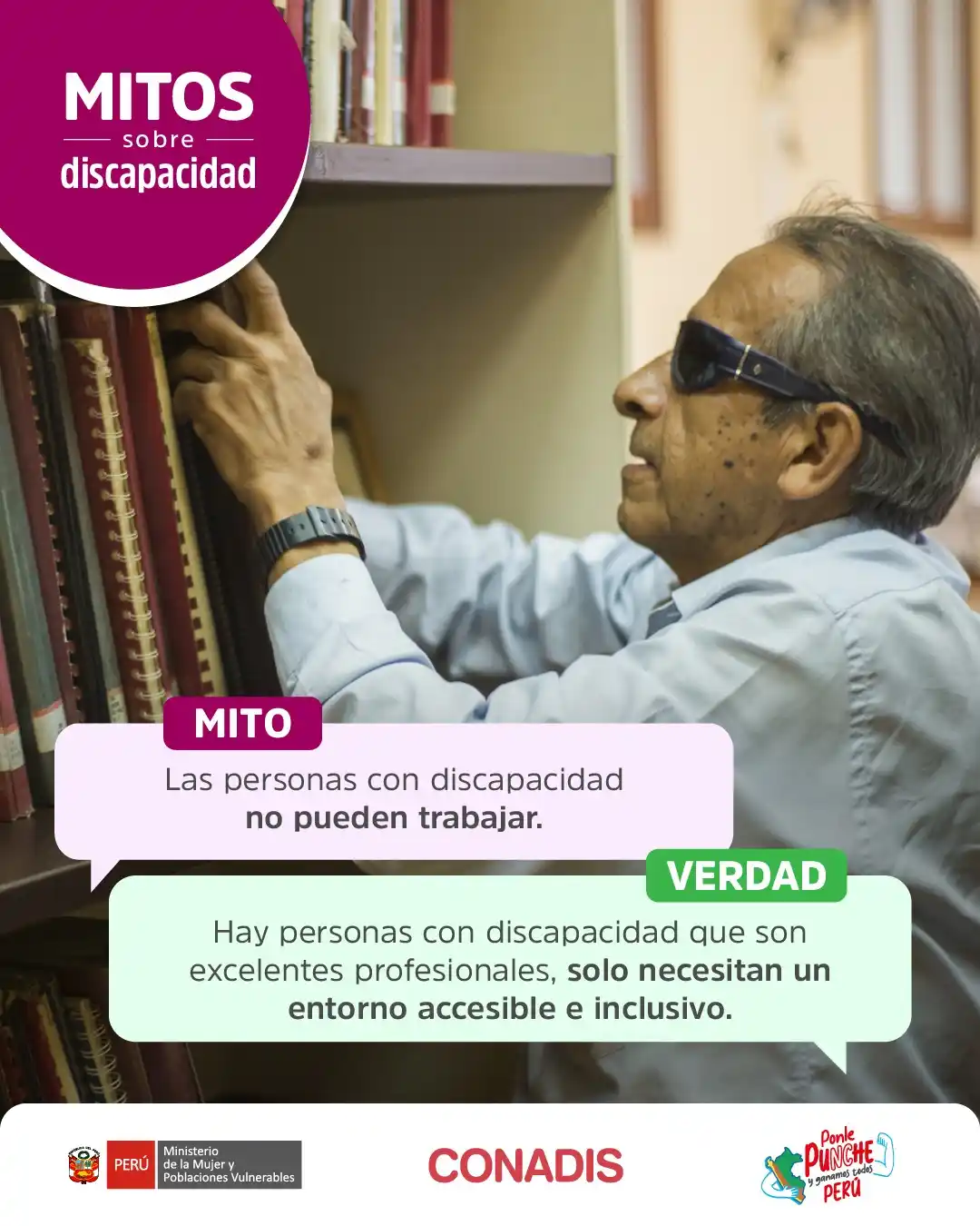 Image from MIMP Conadis: “Tener una discapacidad significa no poder trabajar” es un error que l...
