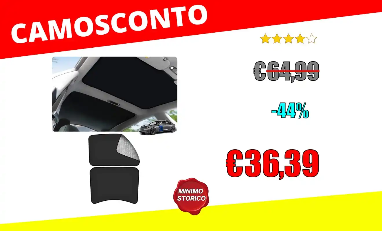 Image from OfferteSconto: *ThinsGo per Tesla Model 3 Parasole Parasole Doppio Strato Barriera Lu...