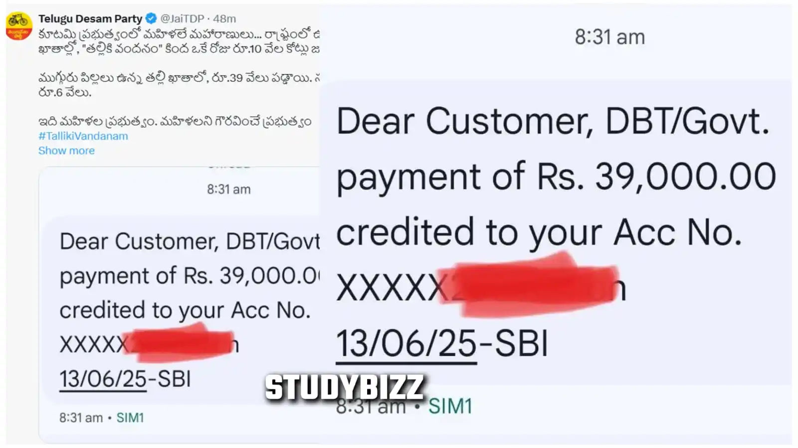 Image from STUDYBIZZ - GOVT SCHEMES Updates: 👩👧 *తల్లికి వందనం పథకం అమౌంట్ విద్యార్థుల తల్లులు / సంరక్షకుల ఖాతాల...