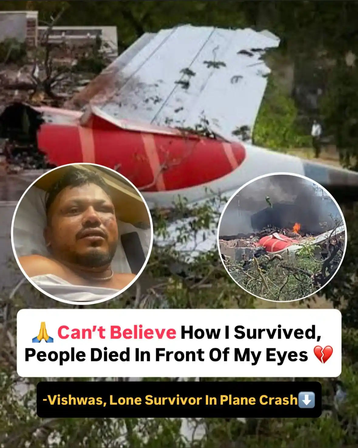 Image from Virat Kohli and Anushka Sharma (TATA IPL 3rd June 2025 Royal Challengers Bangaloru Champions) ICC ❤️🏆: Vishwash Kumar Ramesh, Plane crash lone survivor shares details on how...