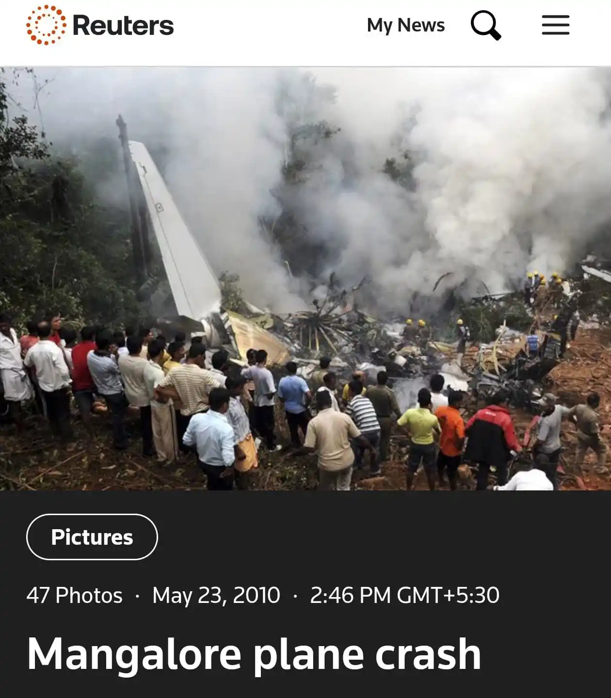Image from Politics of Work: 3. Mangalore, 2010 — Air India Express IX‑812 Overshot runway and fell...