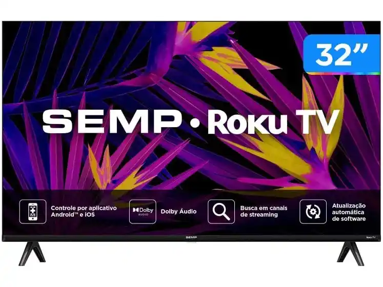 Image from Promodescontos (canal): APROVEITEEE 🚀🚨 Smart TV 32" HD LED Semp 32R6610 Wi-Fi 3 HDMI 1 USB ...