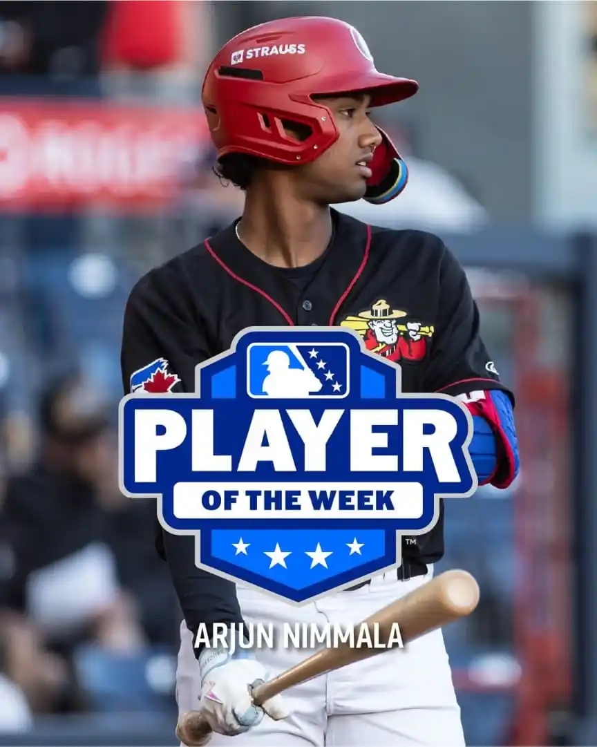 Image from MLB India 🇮🇳⚾: Arjun Nimmala wins the MiLB Player of the Week 😍  📸: Vancouver Canad...