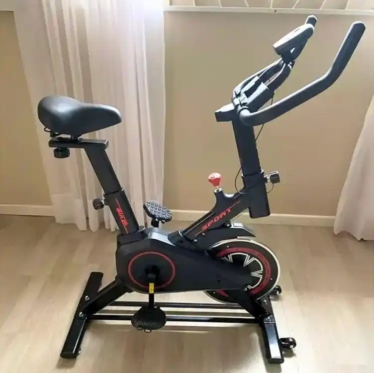 Image from Promodescontos (canal): 😁 Bicicleta Ergométrica Fitness Spinning Preto E Vermelho Cor Cor P...