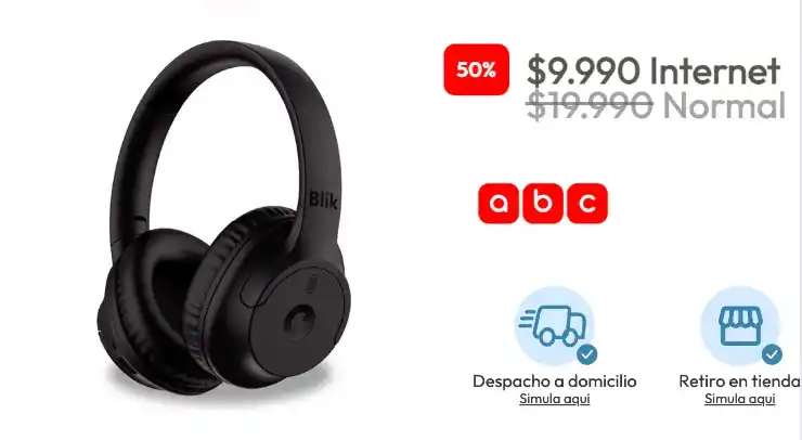 Image from Knasta Chile / Ofertas Y Cupones Exclusivos: BLIK Audífonos Bluetooth Over Ear Blik Soul 250 OFERTA: $9.990🥳🔥(Ot...