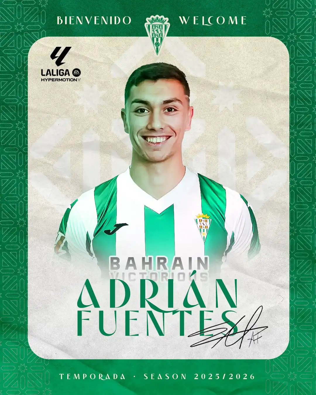 Image from Córdoba CF: 📋 𝘾𝙊𝙈𝙐𝙉𝙄𝘾𝘼𝘿𝙊 𝙊𝙁𝙄𝘾𝙄𝘼𝙇 | Adrián Fuentes, 🆕 jugador d...
