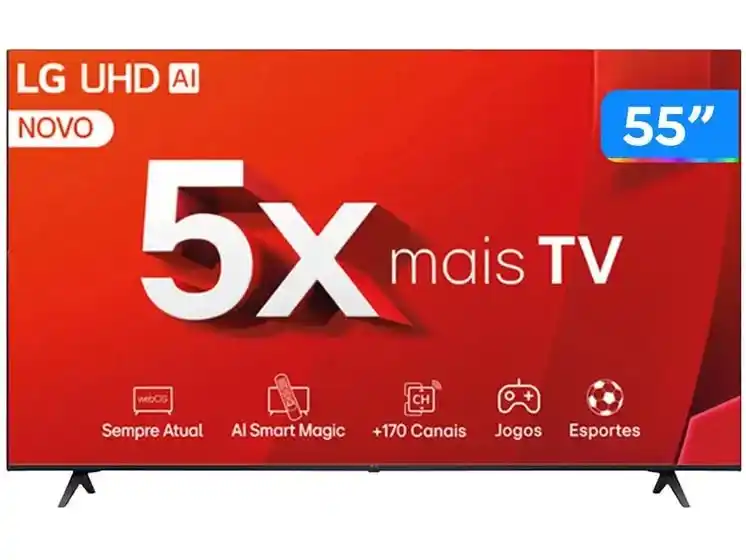 Image from Promodescontos (canal): CORRE 🚀🚨 Smart TV 55" 4K LG Ultra HD 55UT8050 com Processador a5 Ge...