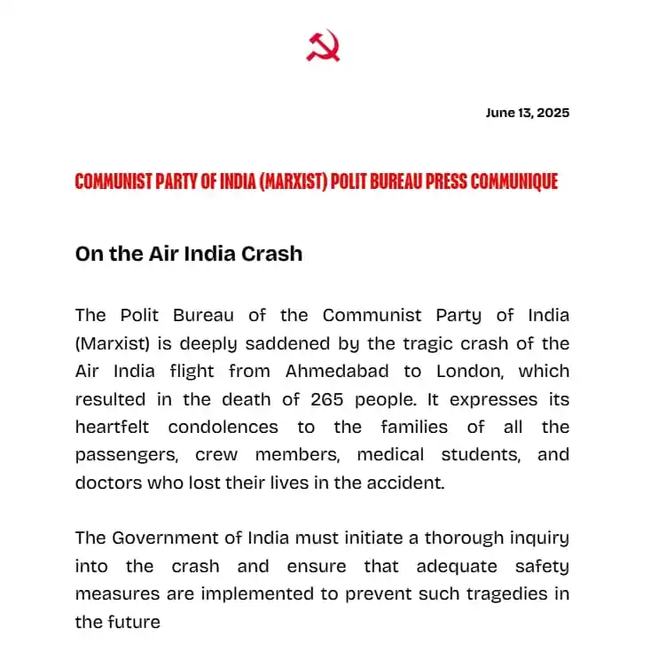 Image from Politics of Work: CPIM Polit Bureau statement on the Ahmedabad Plane Crash...