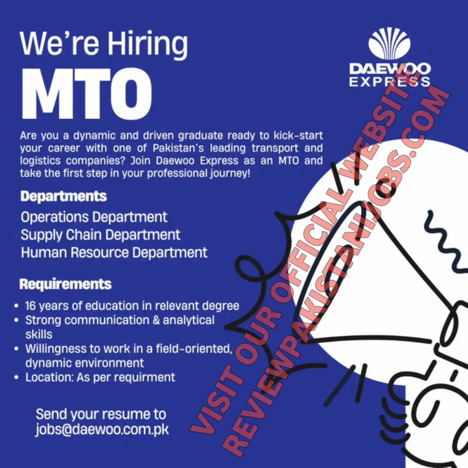 Image from Review Pakistani Jobs: Daewoo Express MTO Program 2025...
