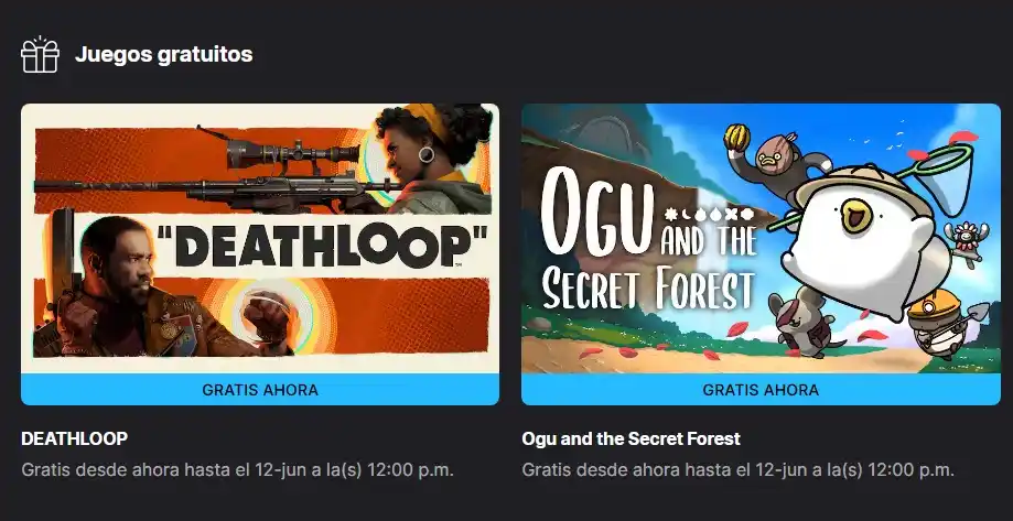Image from Vidas Infinitas: Epic Games Store | Juegos GRATIS 🎁DEATHLOOP 🎁Ogu y el Bosque Secret...