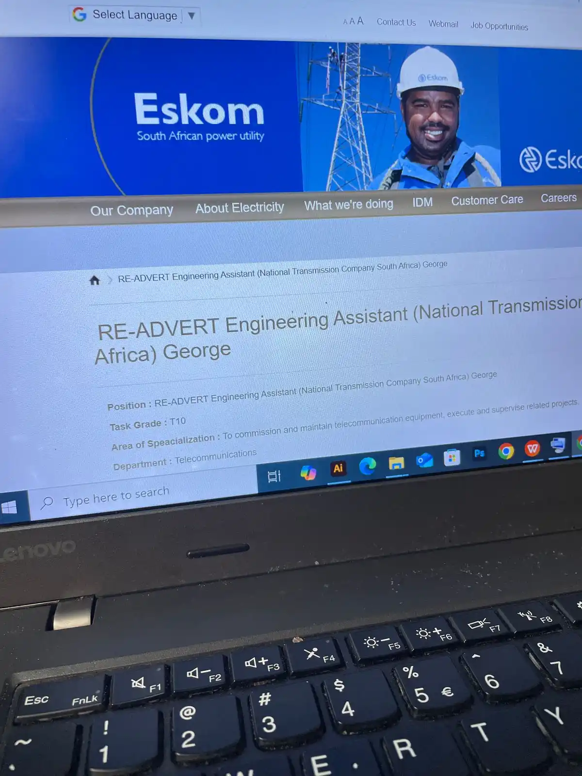 Image from Engineering Jobs, Apprenticeships & Learnerships: 📌 Eskom Engineering Assistant (National Transmission Company South Af...