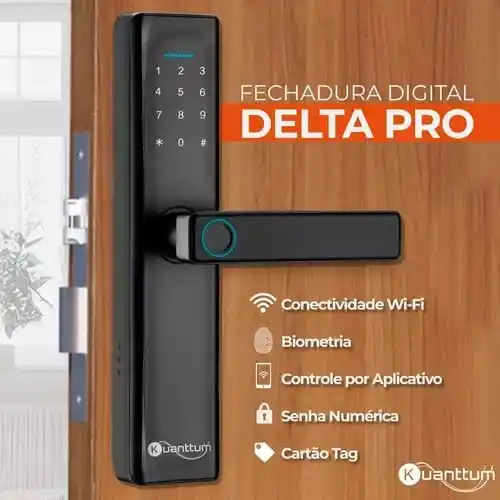 Image from UAI QUE PROMO 📢🎟️: ‼️ Fechadura Eletronica Digital Com Biometria Senha Kuanttum Delta pro...