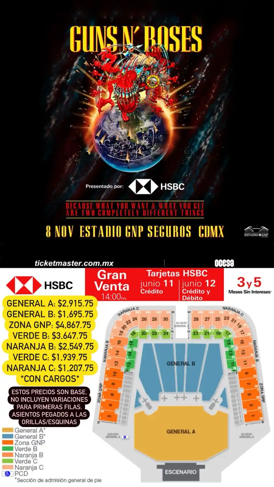 Image from Ailoviutl : 🔫🌹 GUNS N’ ROSES 🌹🔫 🗓️ 8 de Noviembre del 2025 🗓️ 🏟️ Estadio GN...