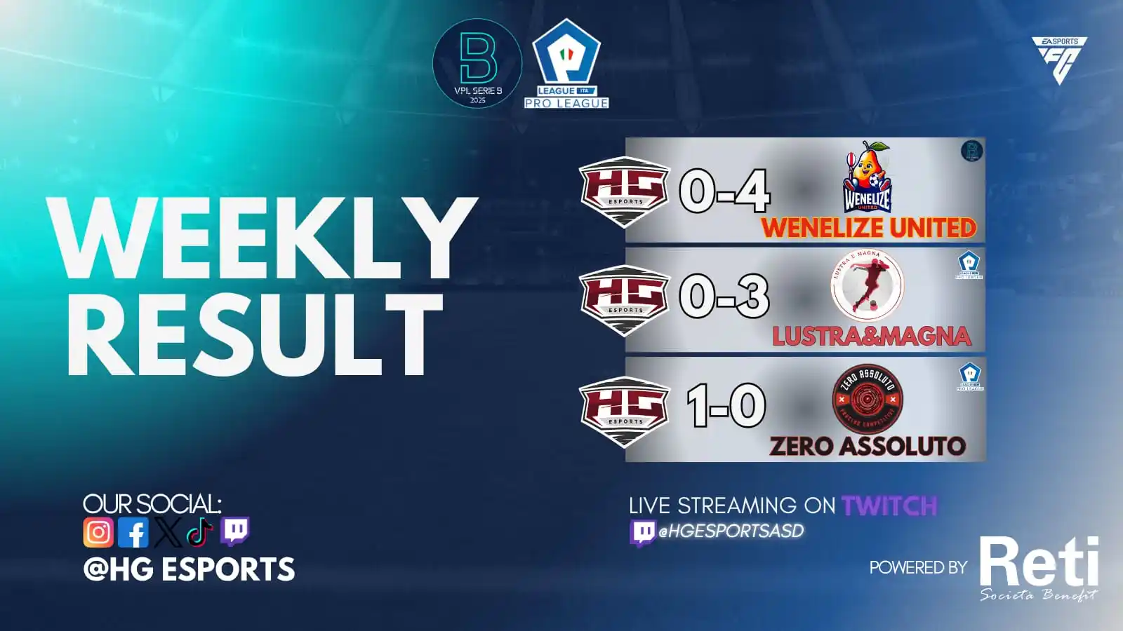 Image from HG Esports: 🇮🇹 ⚽️ E' stata una settimana non facile per i ragazzi di HGEsports r...