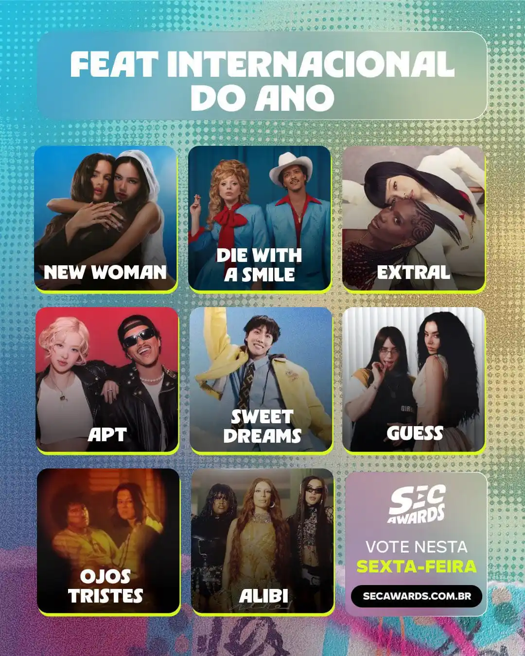 Image from ⟭⟬ 𝗠𝗢𝗩𝗜𝗡𝗚 𝗢𝗡 𝗕𝗧𝗦⁷ D-7: *🗳️| JHOPE foi indicado com “Sweet Dreams” a “Feat Internacional do A...