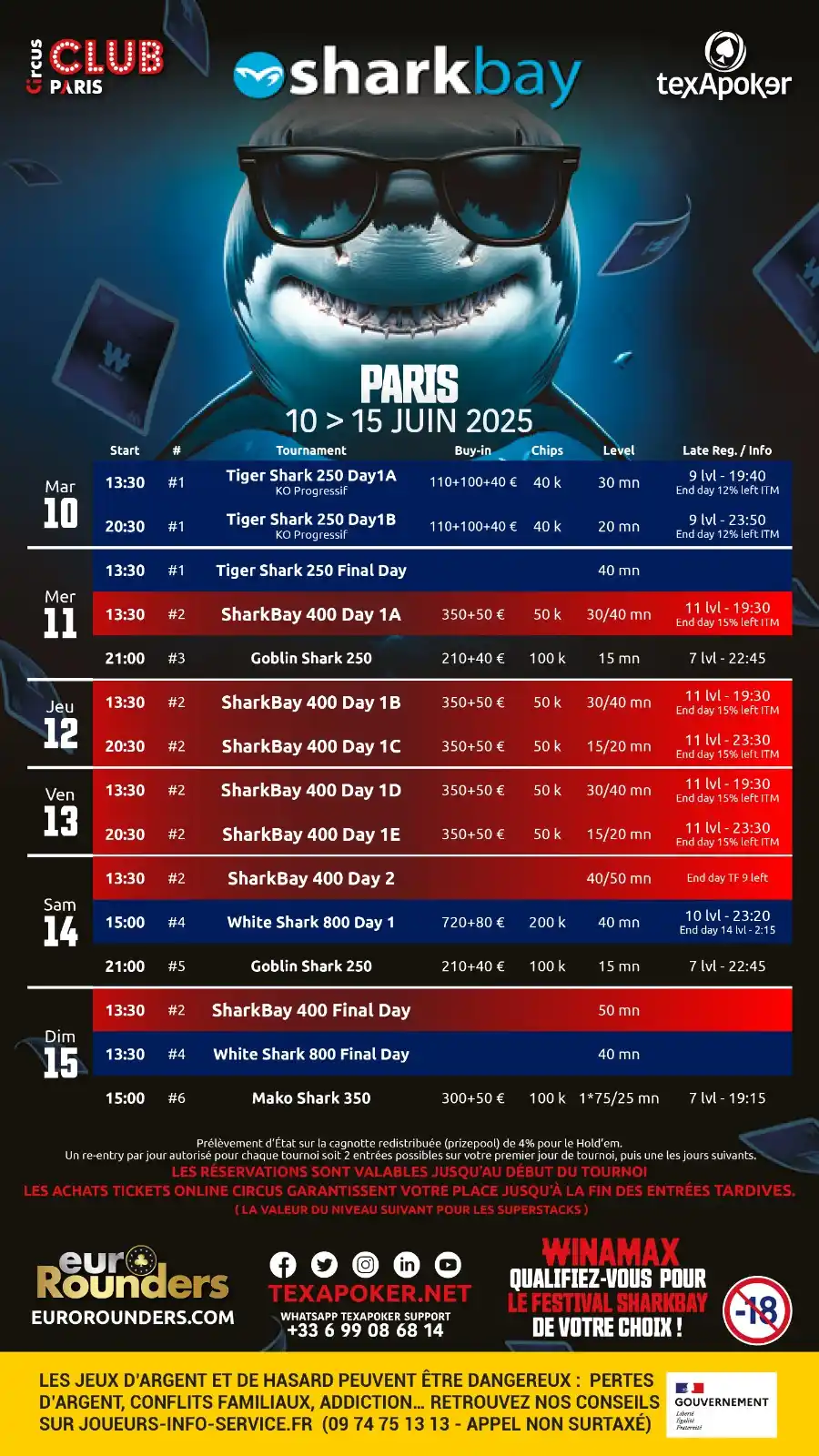 Image from Texapoker : 🦈 Le SharkBay débarque au Club Circus Paris du 10 au 15 juin avec son...