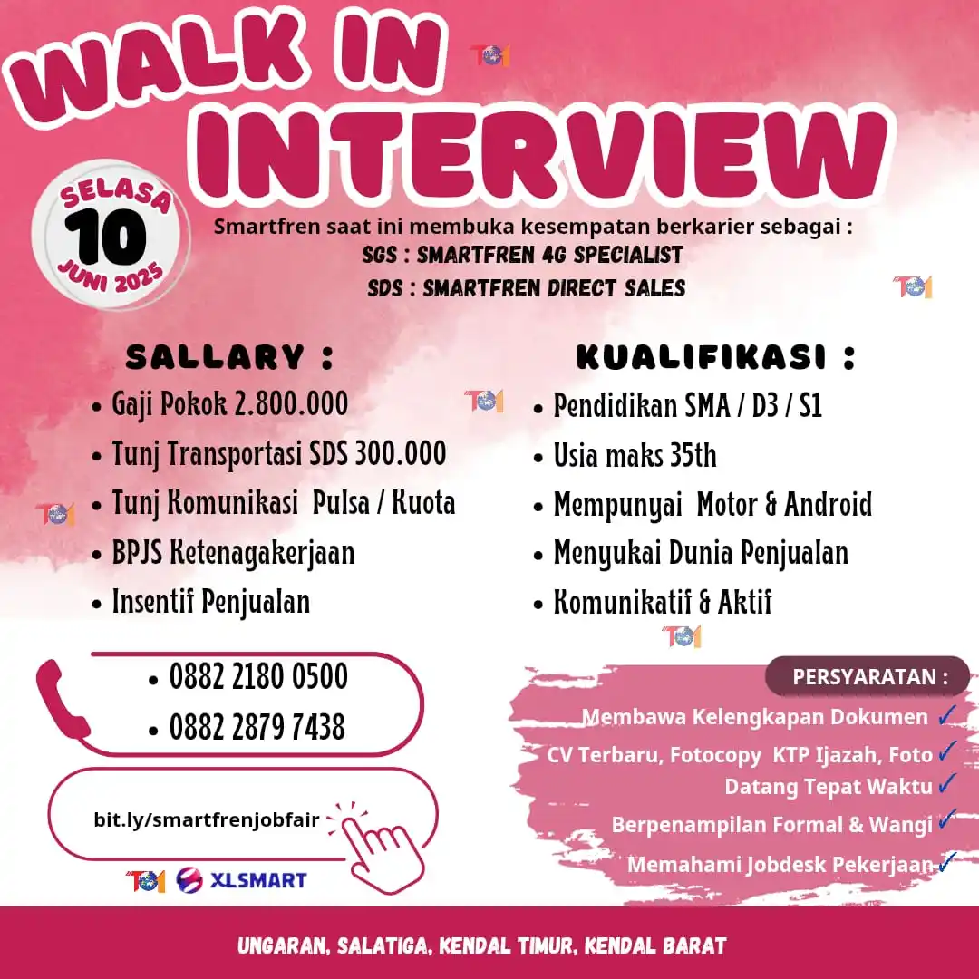 Image from INFO LOKER SEMARANG: *LOKER SEMARANG* SGS & SDS Smartfren Smartfren  Kualifikasi : - Pendid...