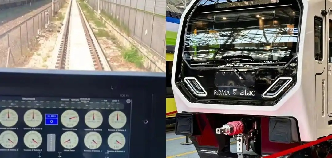 Image from RomaToday: 🚇Metro B, iniziati i test per il primo nuovo treno Hitachi: ecco quan...