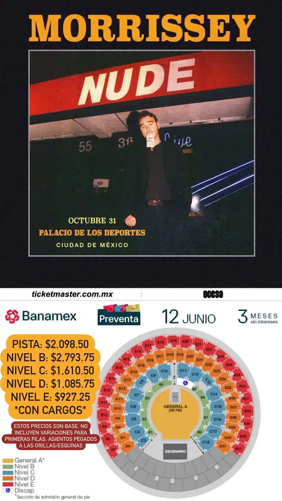 Image from Ailoviutl : 🎙️ MORRISSEY: LIVE IN CONCERT 🎙️ 🎫 Venta General 11:00 AM 🎫 Acept...