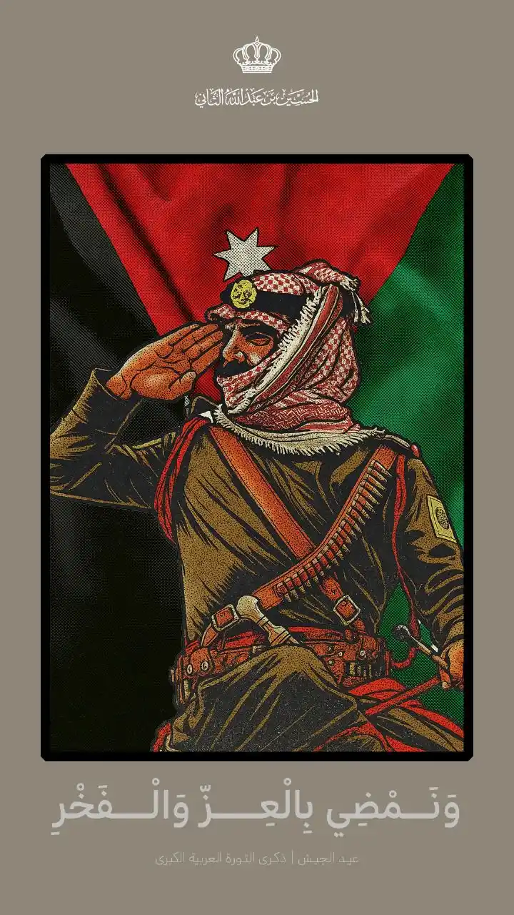 Image from القناة الرسمية - الأمير الحسين بن عبدالله الثاني : ولي العهد مهنئا عبر انستغرام بعيد الجيش وذكرى الثورة العربية الكبرى: و...