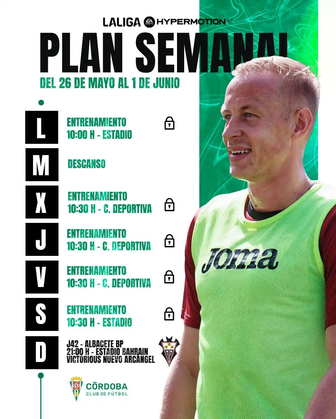 Image from Córdoba CF: 🏋️♂️ Plan semanal de trabajo ⚽️ <a class="text-blue-500 hover:under...