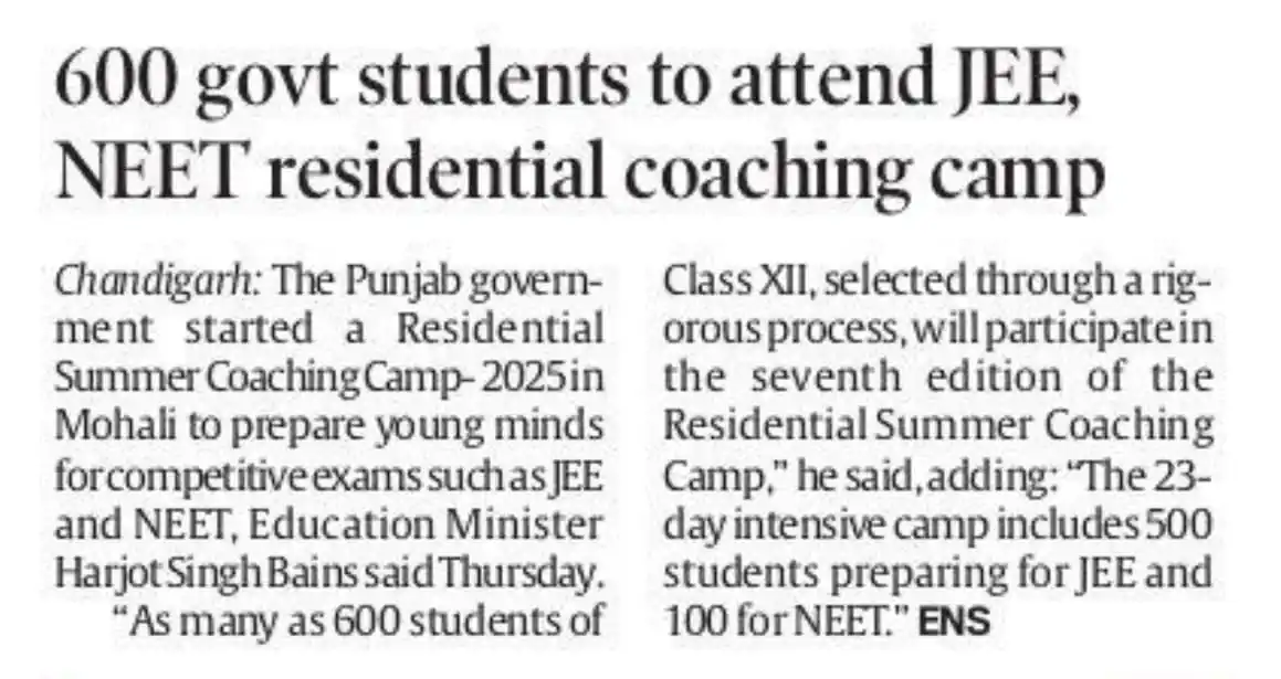 Image from Politics of Work: 🚀 Punjab Govt’s Big Leap in Education! 600 brilliant govt school stu...