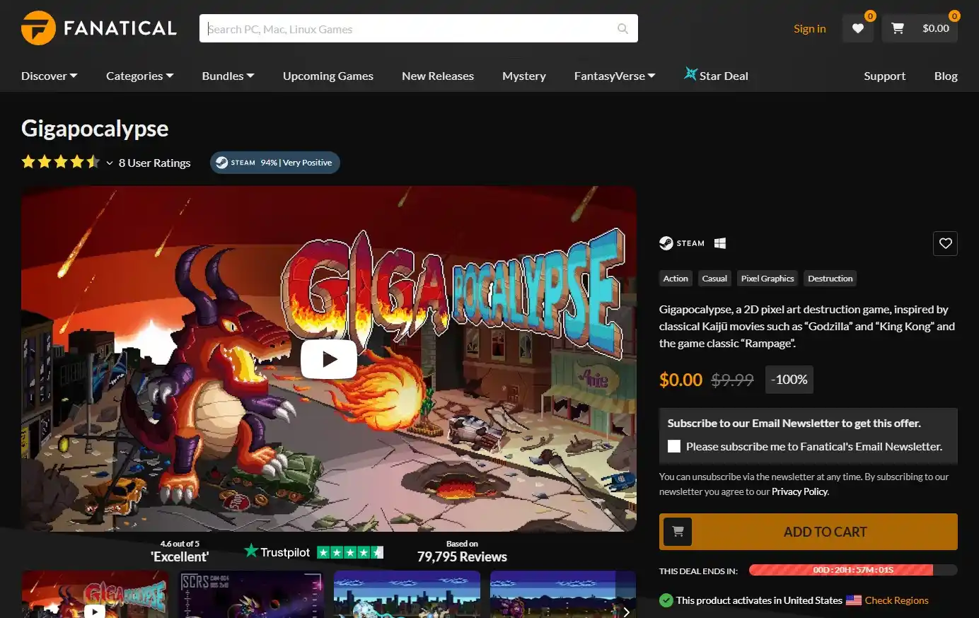 Image from Vidas Infinitas: STEAM | Juego GRATIS para PC en Fanatical 🎁Gigapocalypse ⚠️Requiere ...