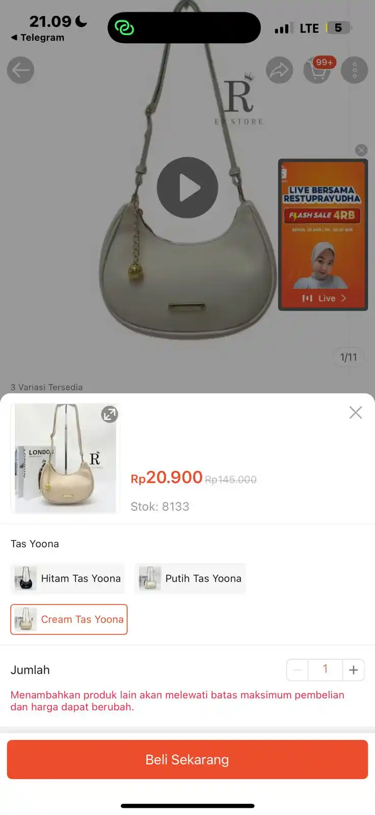 Image from KODE VOUCHER SHOPEE 🥳 DANA KAGET SHOPEE THR: Temukan TAS WANITA UNDERARM, YOONA BAG, TAS SELEMPANG WANITA FASHION, ...