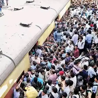 Image from Politics of Work: This isn't a commute — it's a daily stampede in slow motion. 💔 Train...