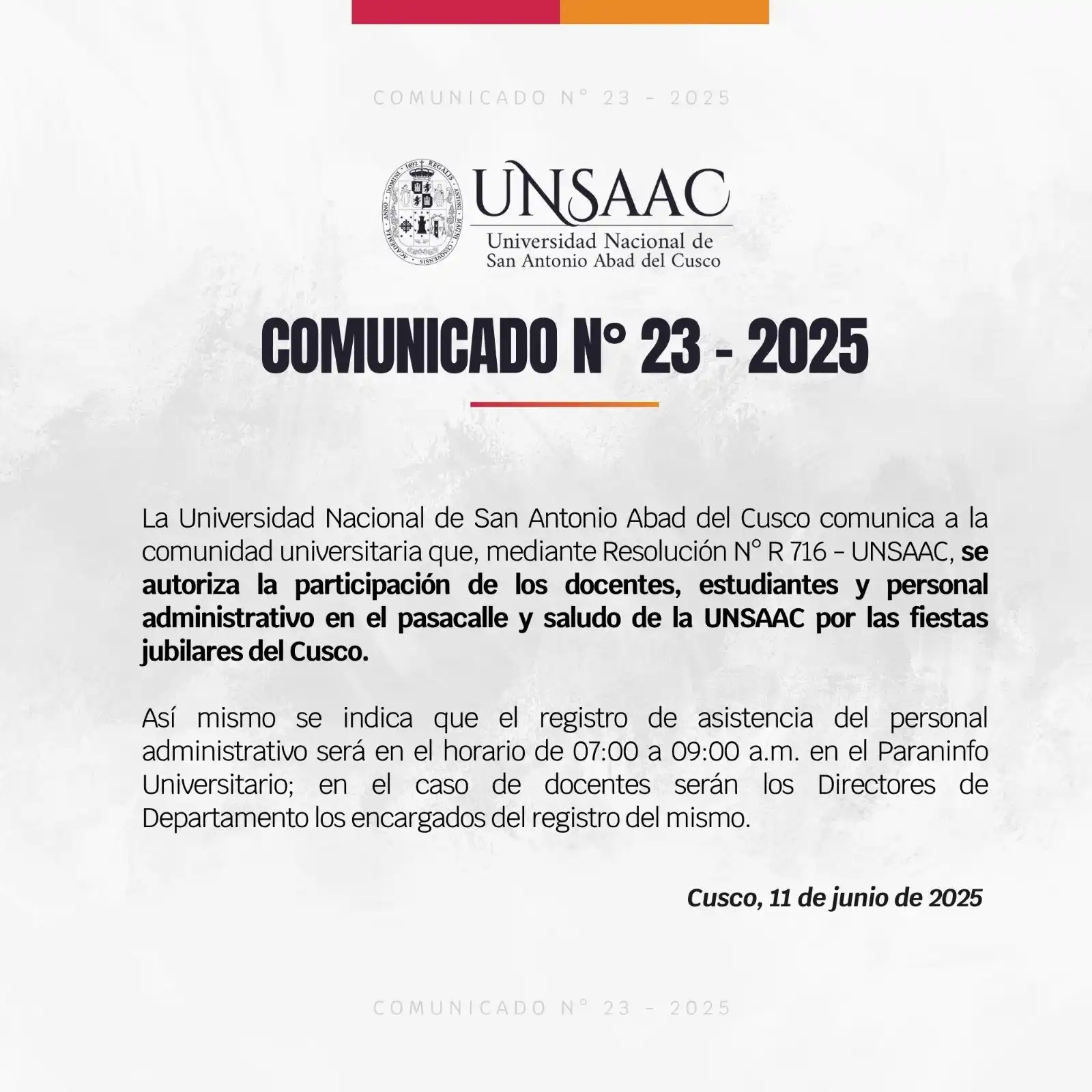 Image from UNSAAC INFORMES 📣: *<a class="text-blue-500 hover:underline cursor-pointer" href="/hashta...