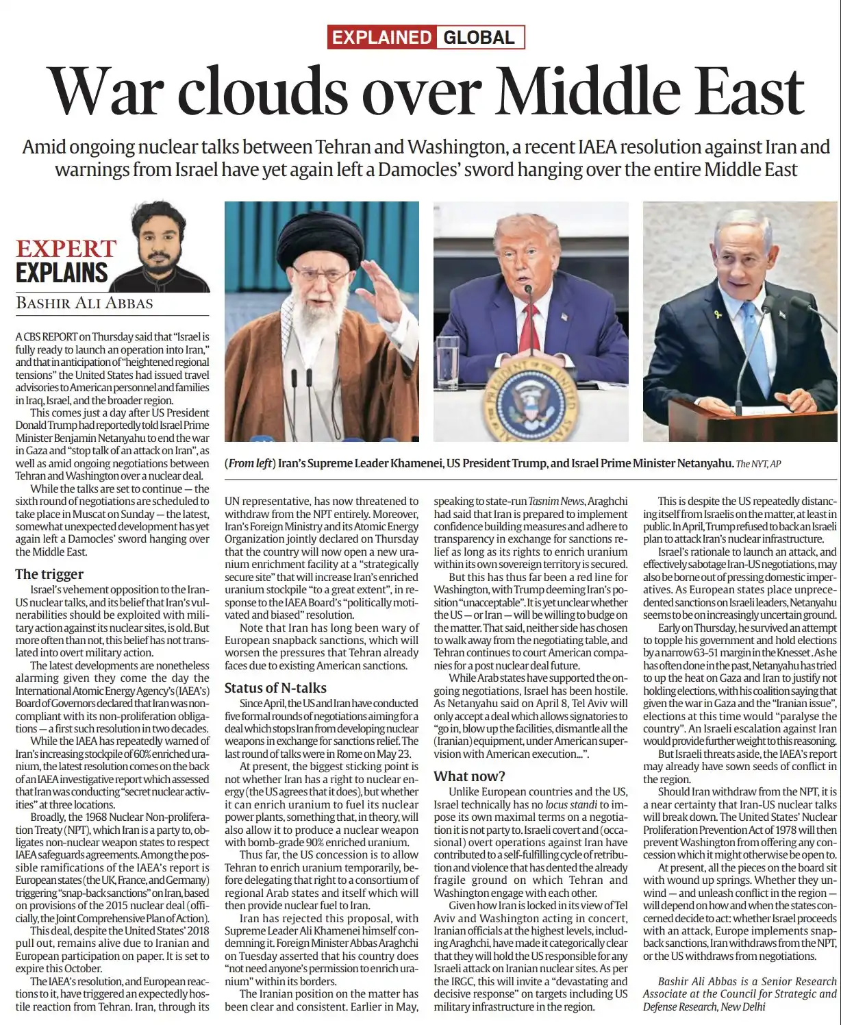 Image from Politics of Work: War clouds over Middle East Source: Indian Express GS Paper-2: Int...