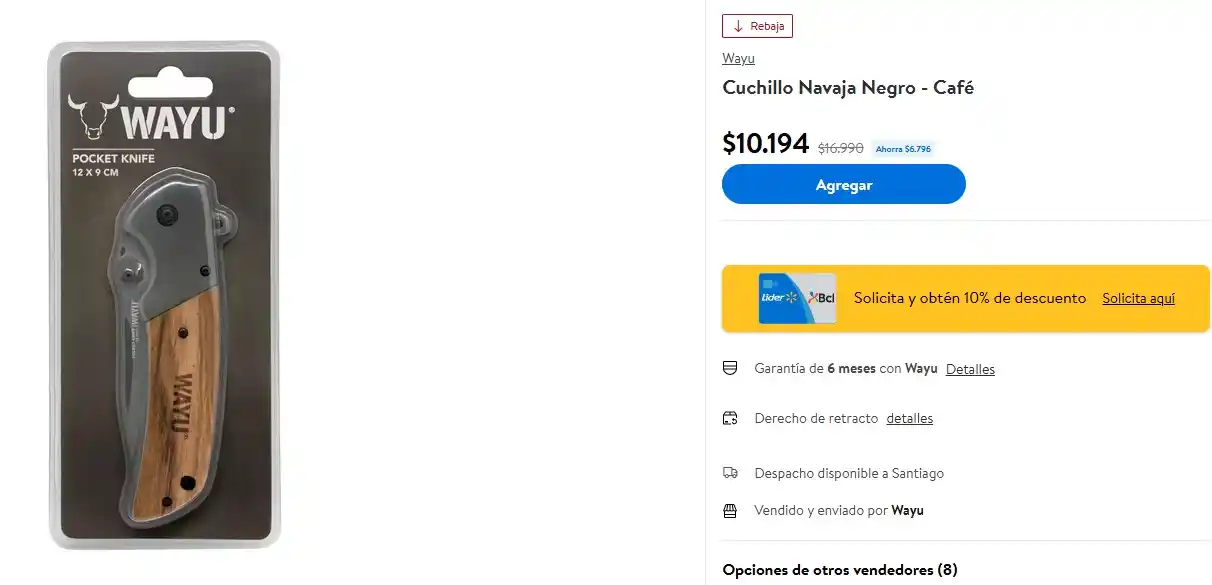 Image from Knasta Chile / Ofertas Y Cupones Exclusivos: Wayu - Cuchillo Navaja Negro - Café Un accesorio que no te puede fal...