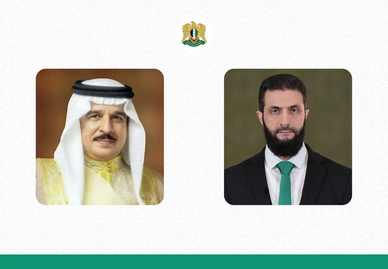 Image from سماحلب: أجرى الرئيس السوري أحمد الشرع اتصالاً هاتفياً مع جلالة الملك حمد بن عي...