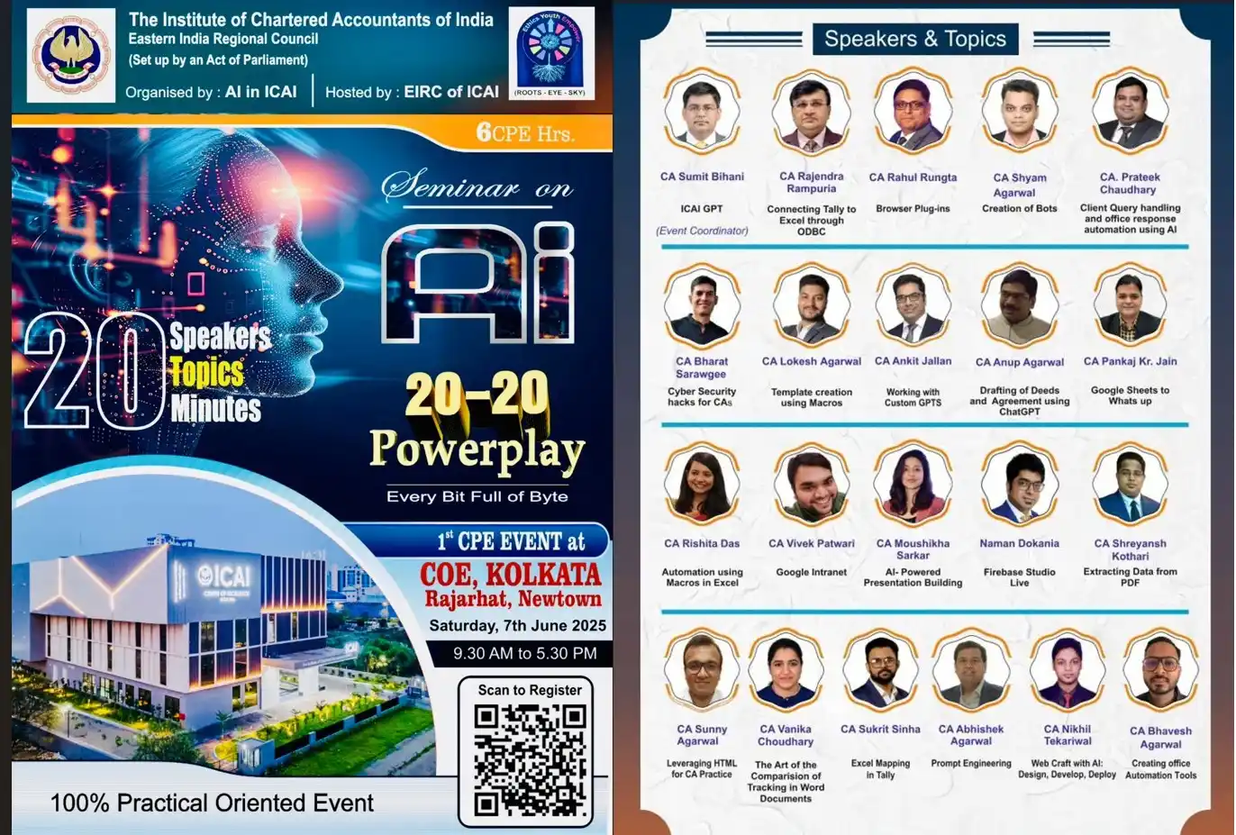 Image from AI in ICAI: 🧠 AI in ICAI - EIRC presents 📢 Seminar on AI – 20-20 Powerplay 🚀 20...