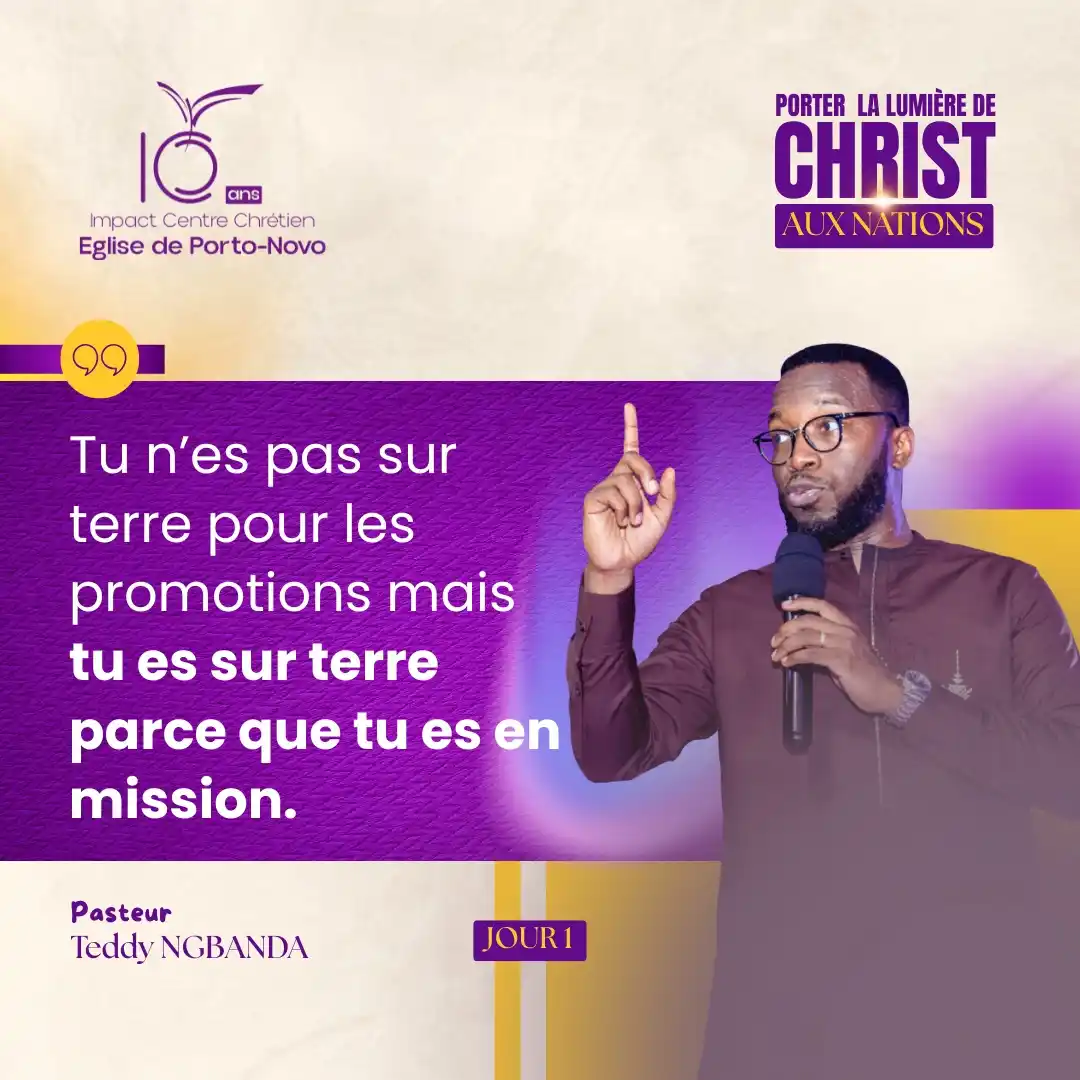 Image from ICC TV PORTO-NOVO: ANNIVERSAIRE 10ANS || CITATION ORATEUR 🔊 Pasteur Teddy Ngbanda *R...