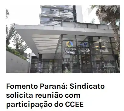 Image from Canal do Sindicato: _Após se reunir com o Recursos Humanos (RH) da Agência de *Fomento Par...