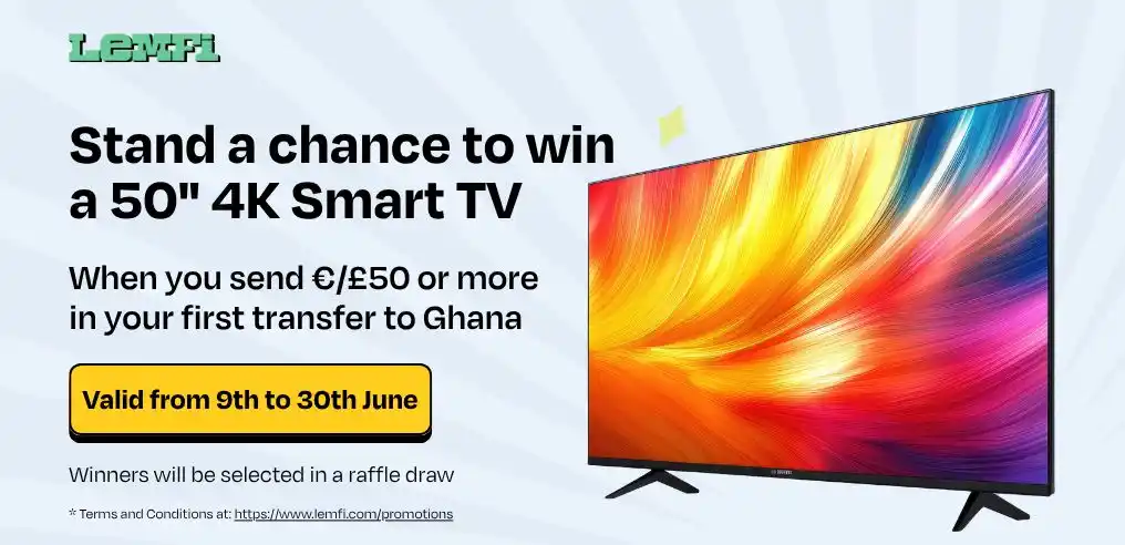 Image from Delayghana: Are you an EU or UK resident and new to @uselemfi? Send your first €/£...