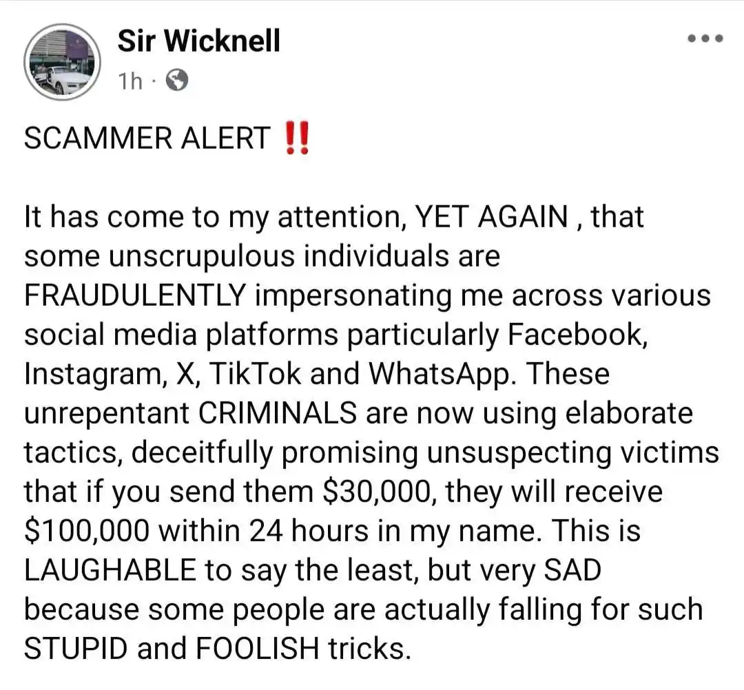 Image from 3ktv Zimbabwe (Dstv Channel 293): Businessman Wicknell Chivayo has announced a US$50,000 cash reward for...