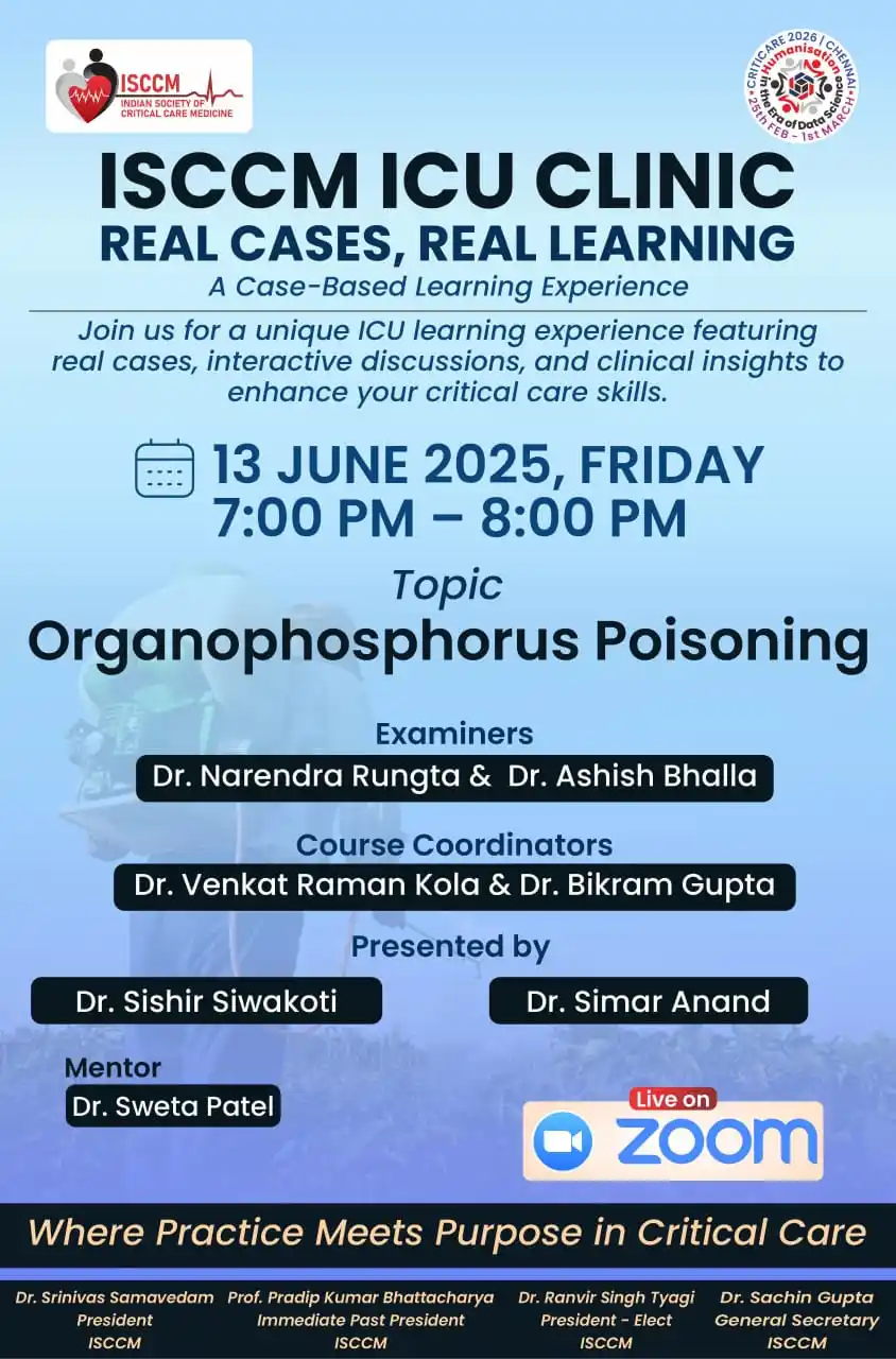 Image from ISCCM Connect: *Case Presentation on Organophosphorus Poisoning* Join us for a uniqu...