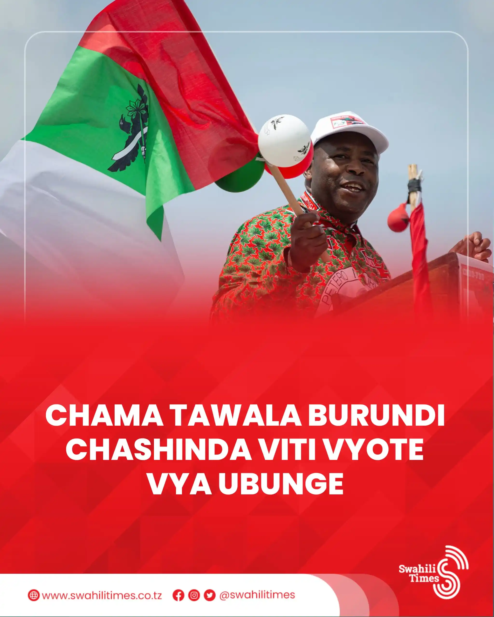 Image from Swahili Times: Chama tawala cha muda mrefu nchini Burundi, CNDD-FDD, kimeshinda viti ...